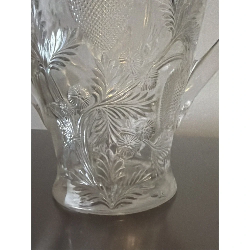 Antique Cambridge Early American Pressed Glass Double Handle Strawberry Pattern